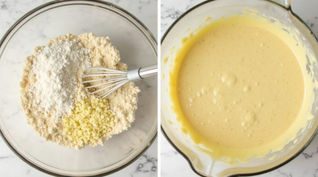 mixing the batter