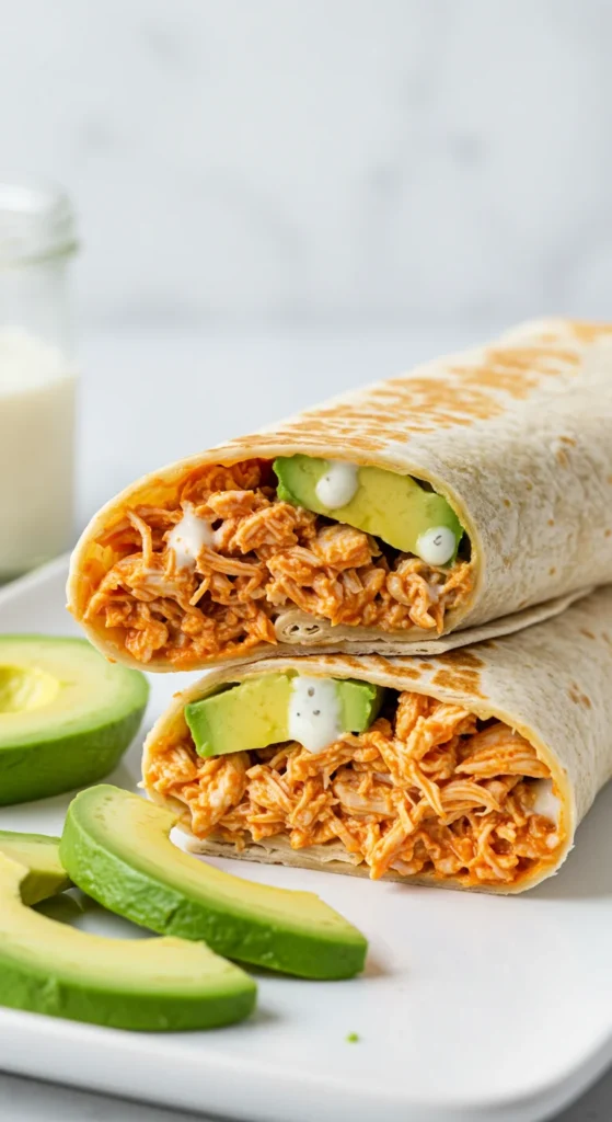 Buffalo Chicken and Avocado Wrap