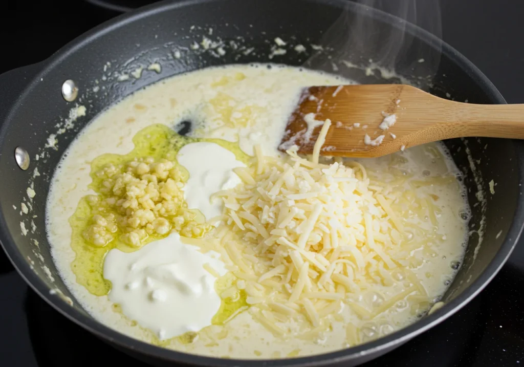 Create the Garlic Cream Sauce