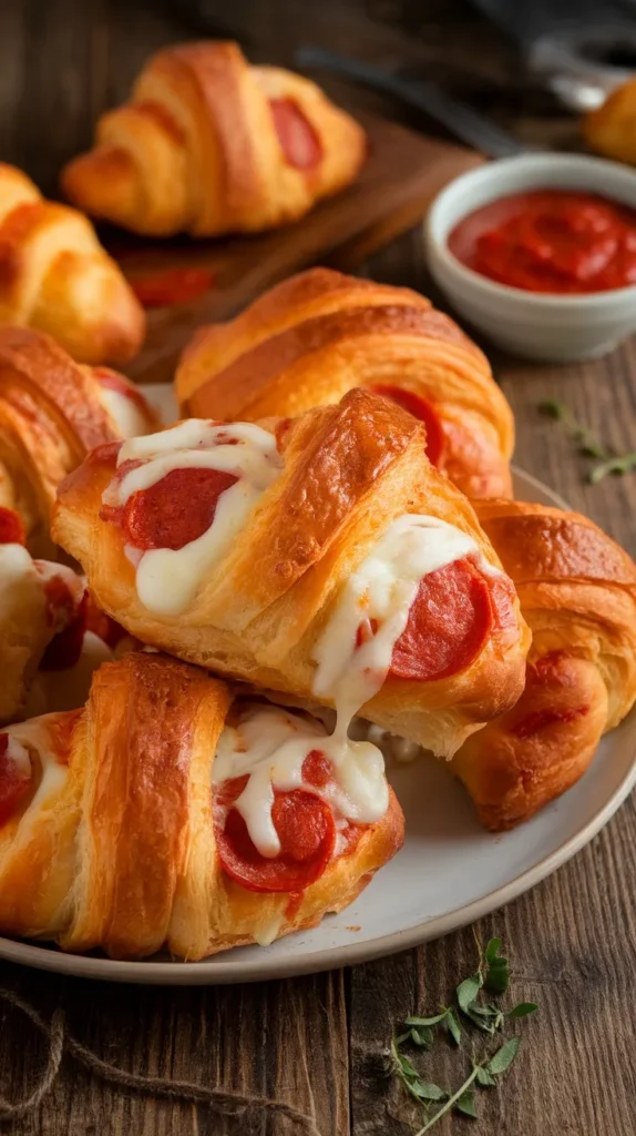 Deliciously Mozzarella Pepperoni Croissant Rolls