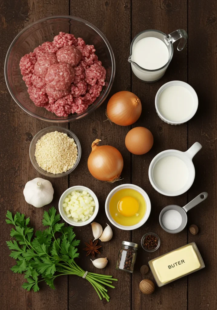 Key Ingredients for swedish meatballs recipe