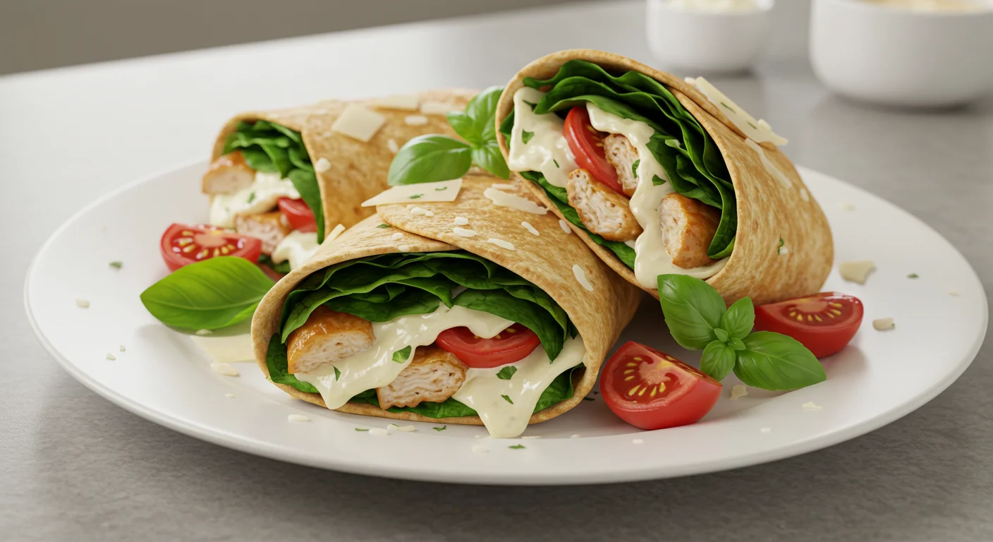 Cheesy Garlic Chicken Wraps