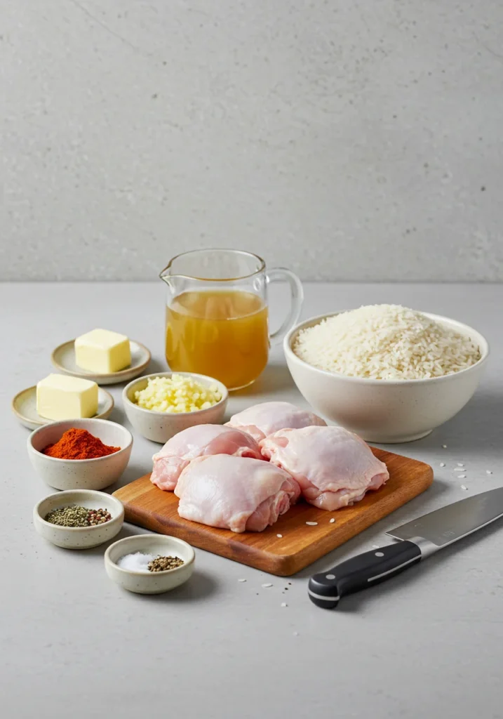 Key Ingredients for Oven Baked Chicken and Rice