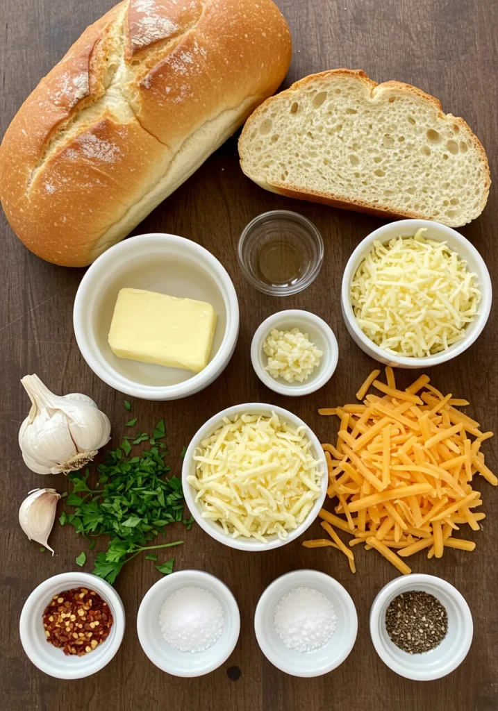 Key Ingredients for Cheesy Garlic Bread Recipe