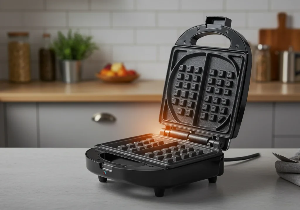 preheating the waffle iron