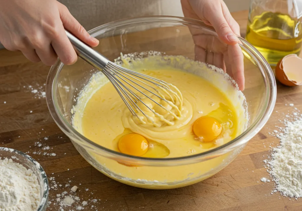 preparing the batter