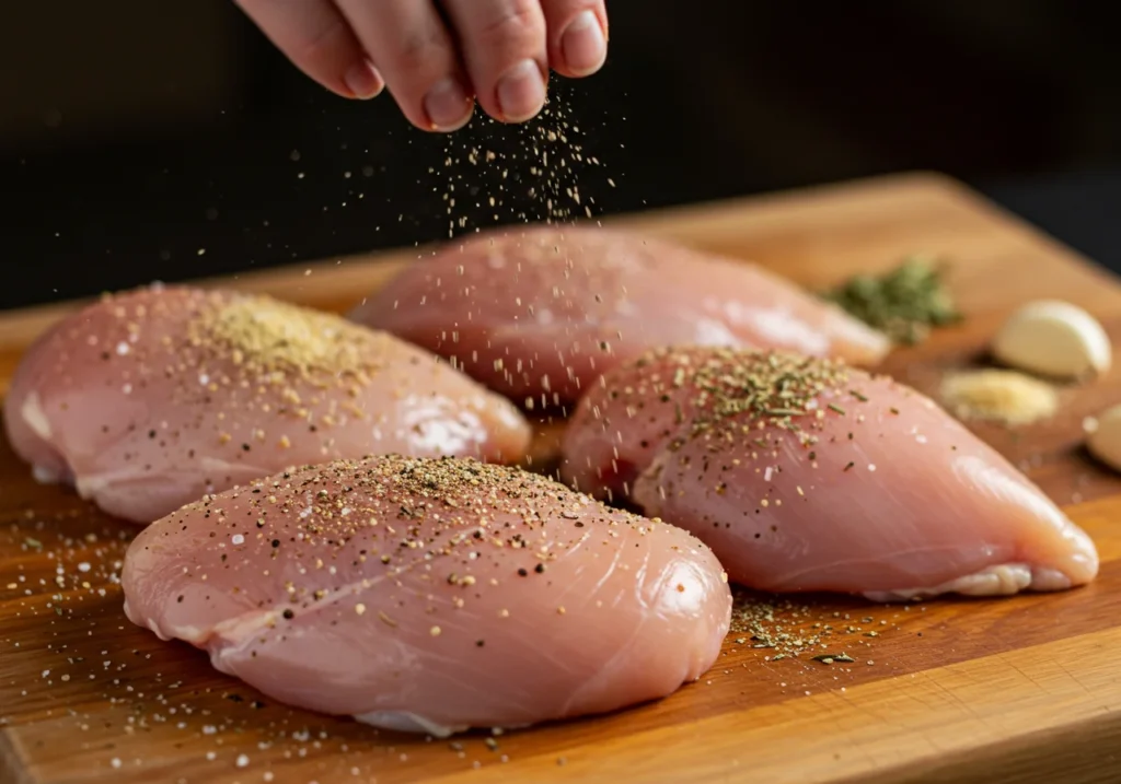 preparing the chicken