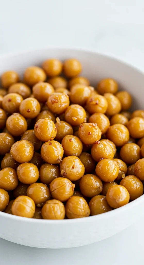 Maple Mustard Roasted Chickpeas