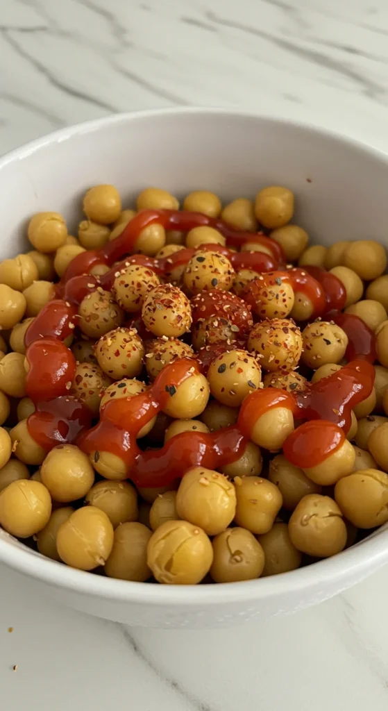 Spicy Sriracha Roasted Chickpeas