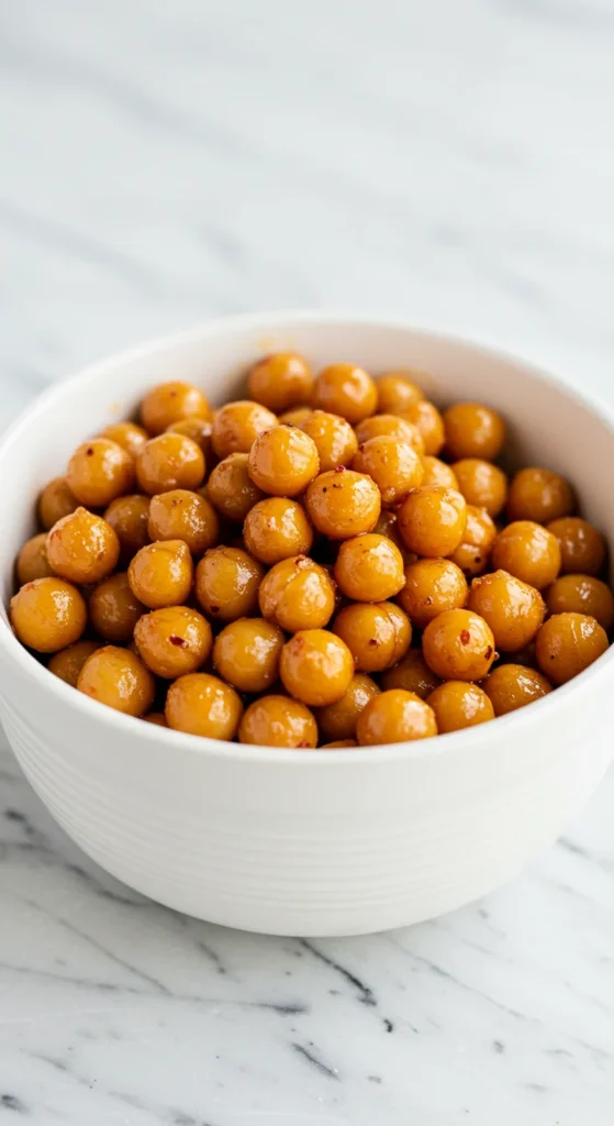 Sweet and Spicy Roasted Chickpeas