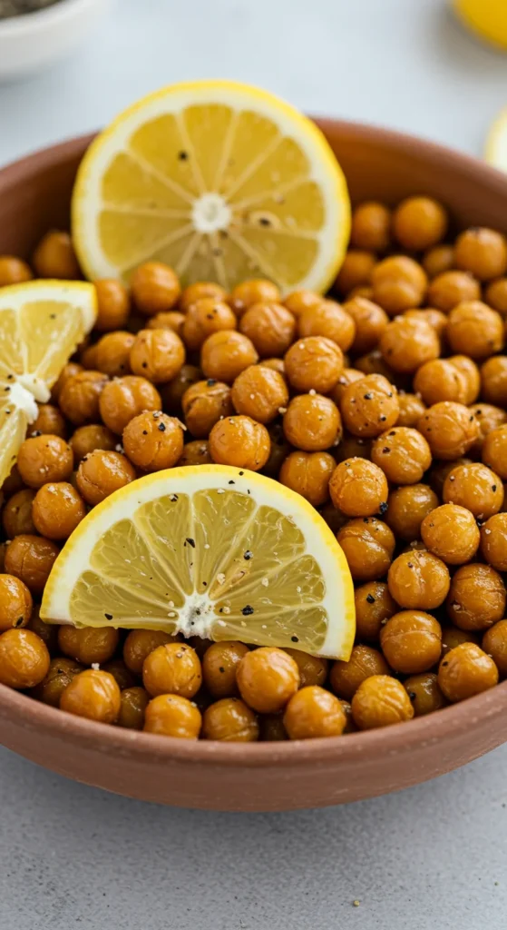 Zesty Lemon Pepper Roasted Chickpeas