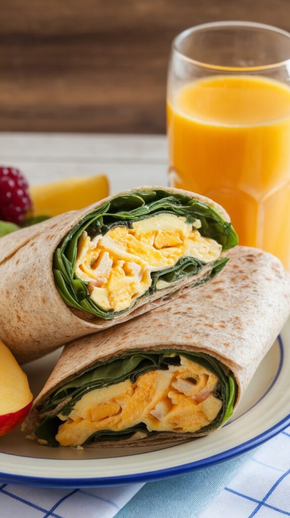 Egg and Spinach Breakfast Wrap