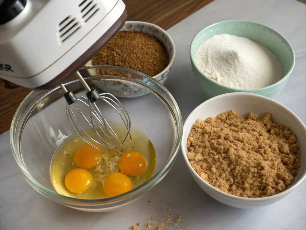 Beat eggs and sugar