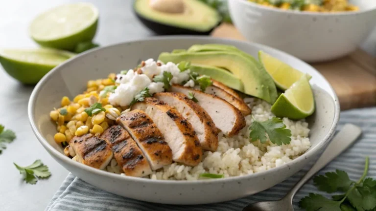 Street Corn Chicken Rice Bowl