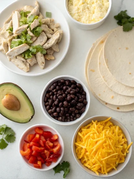 Key Ingredients for Easy Southwest Chicken Wrap Recipe