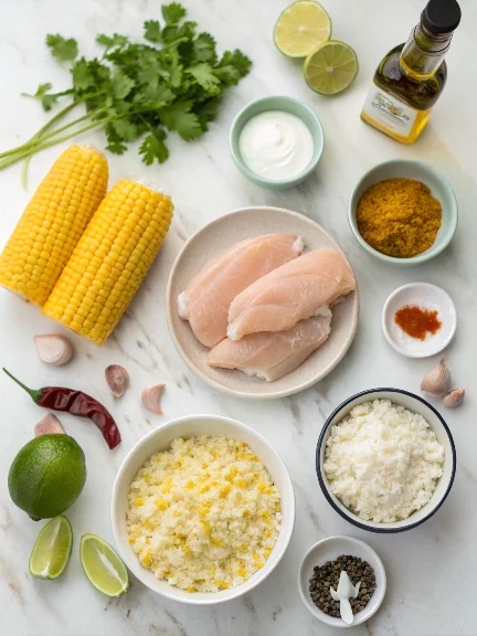 Key Ingredients for Street Corn Chicken Rice Bowl